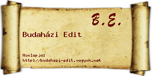 Budaházi Edit névjegykártya